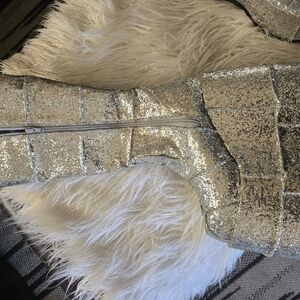 Fashion Nova Sparkling Silver Boots